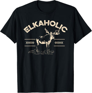 Elkaholic Deer Hunter T-Shirt - T-Shirt | Black