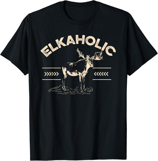 Elkaholic Deer Hunter T-Shirt - T-Shirt | Black