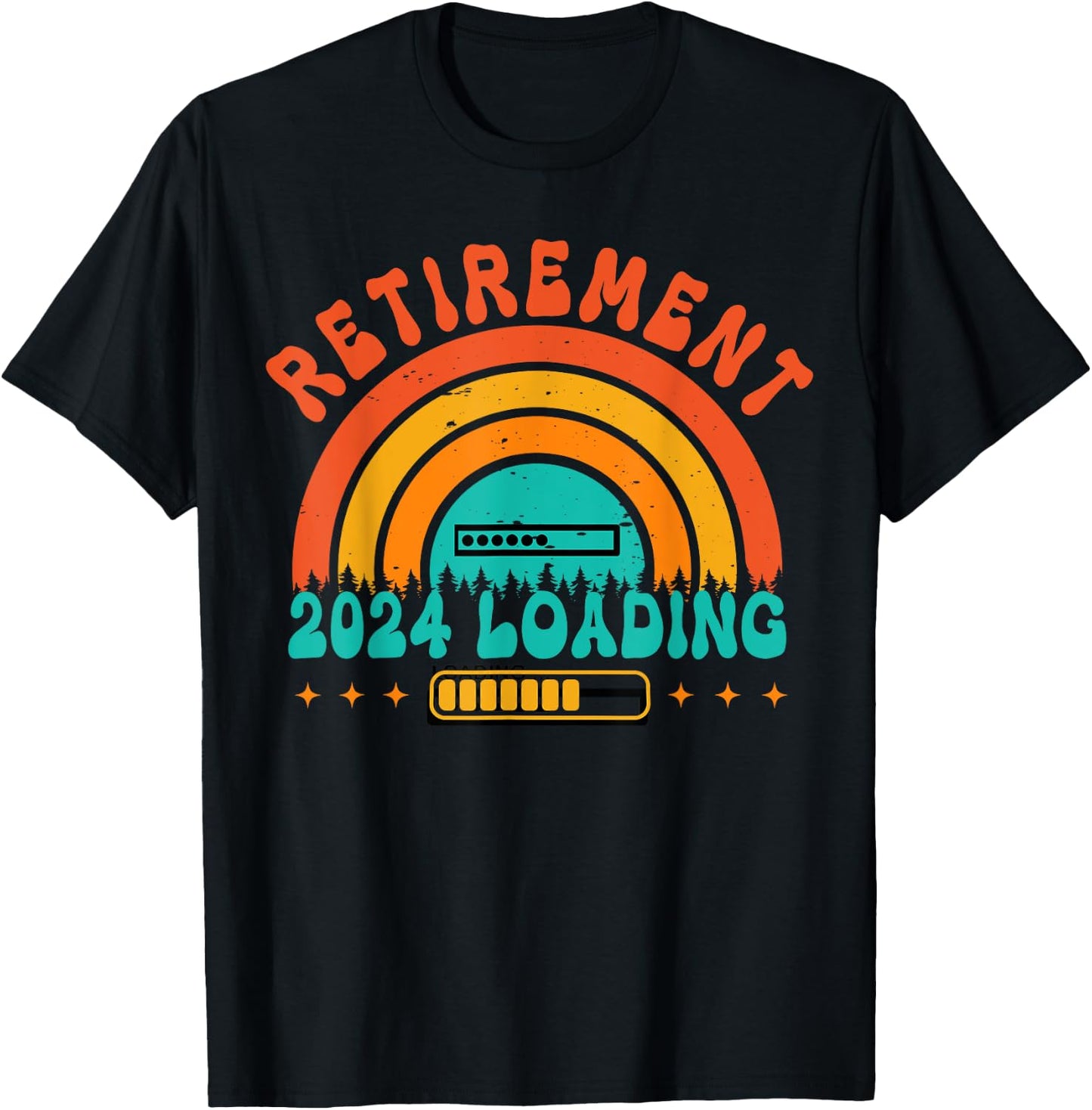 Retirement 2024 loading Retired Countdown Funny Retiring T-Shirt - T-Shirt | Black
