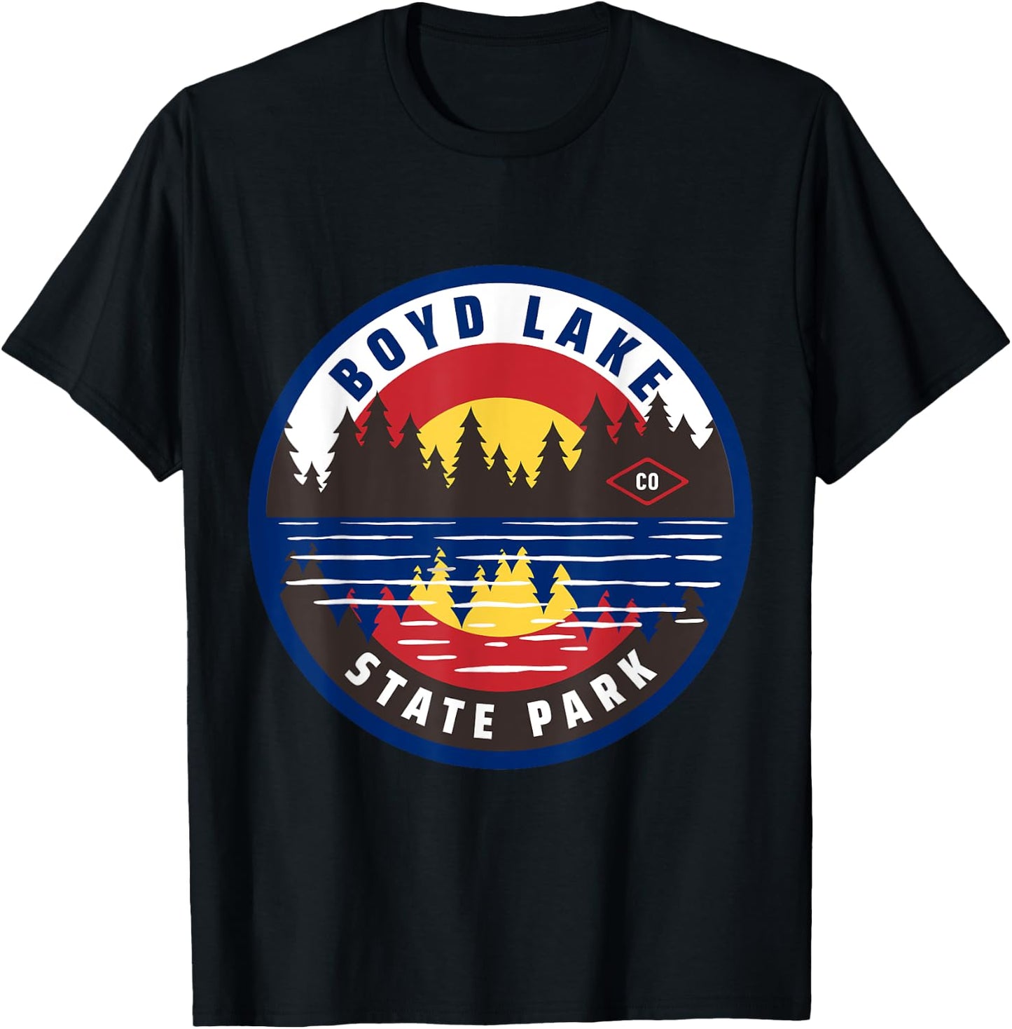 Boyd Lake State Park Colorado CO Lake and Forest T-Shirt - T-Shirt | Black