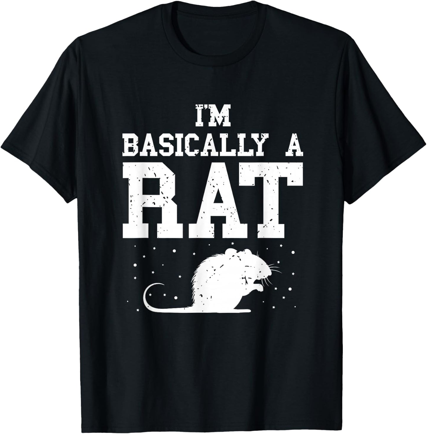 Basically Rat Vintage Rat Owner Rodent Rat Lover Mouse T-Shirt - T-Shirt | Black
