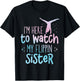 I'm Here To Watch My Flippin Sister Gymnast Cheer Sister T-Shirt - T-Shirt | Black