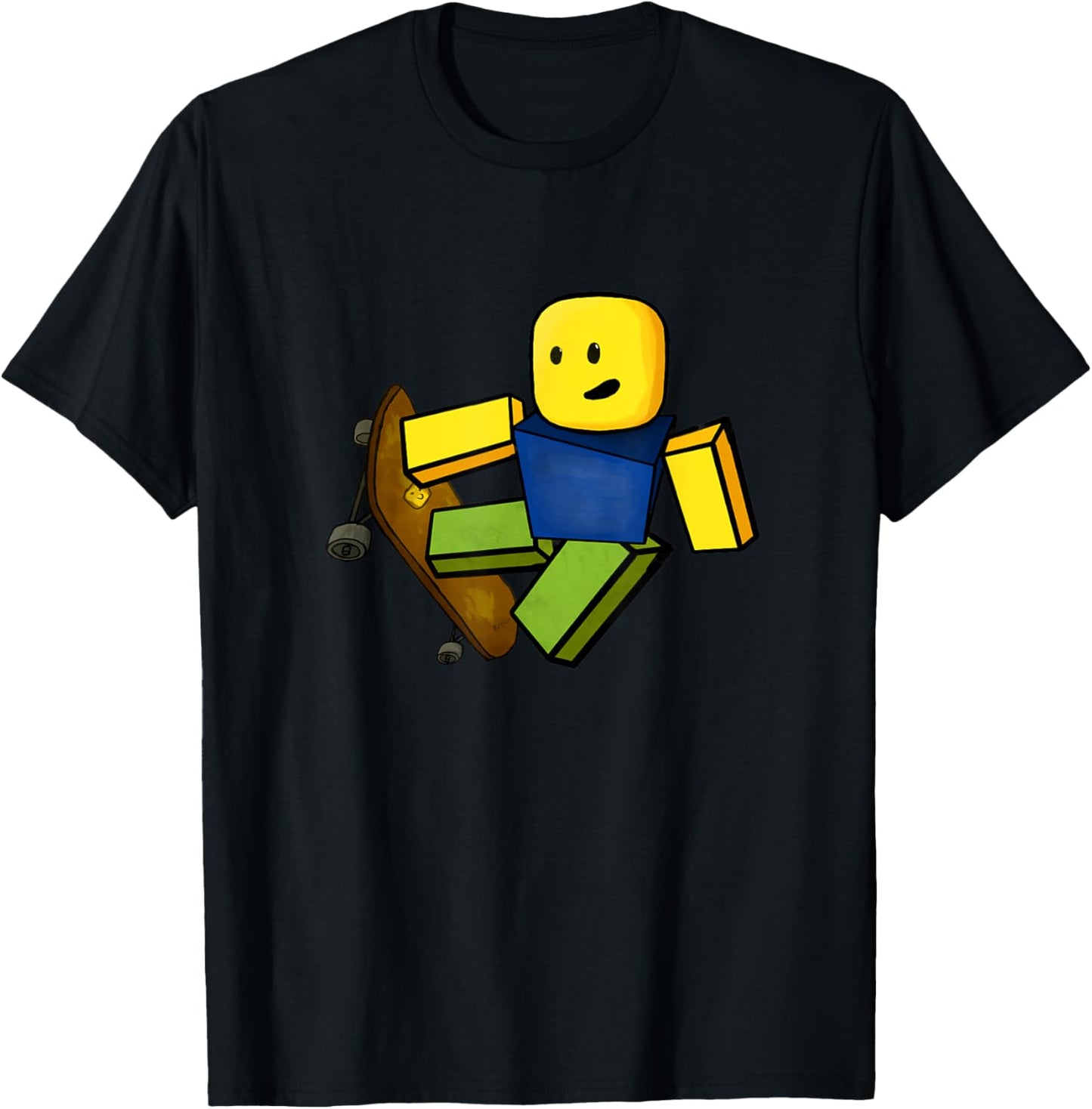 Blox Noob Skater | Funny Meme Gaming Gift Gamers T-Shirt - T-Shirt | Black