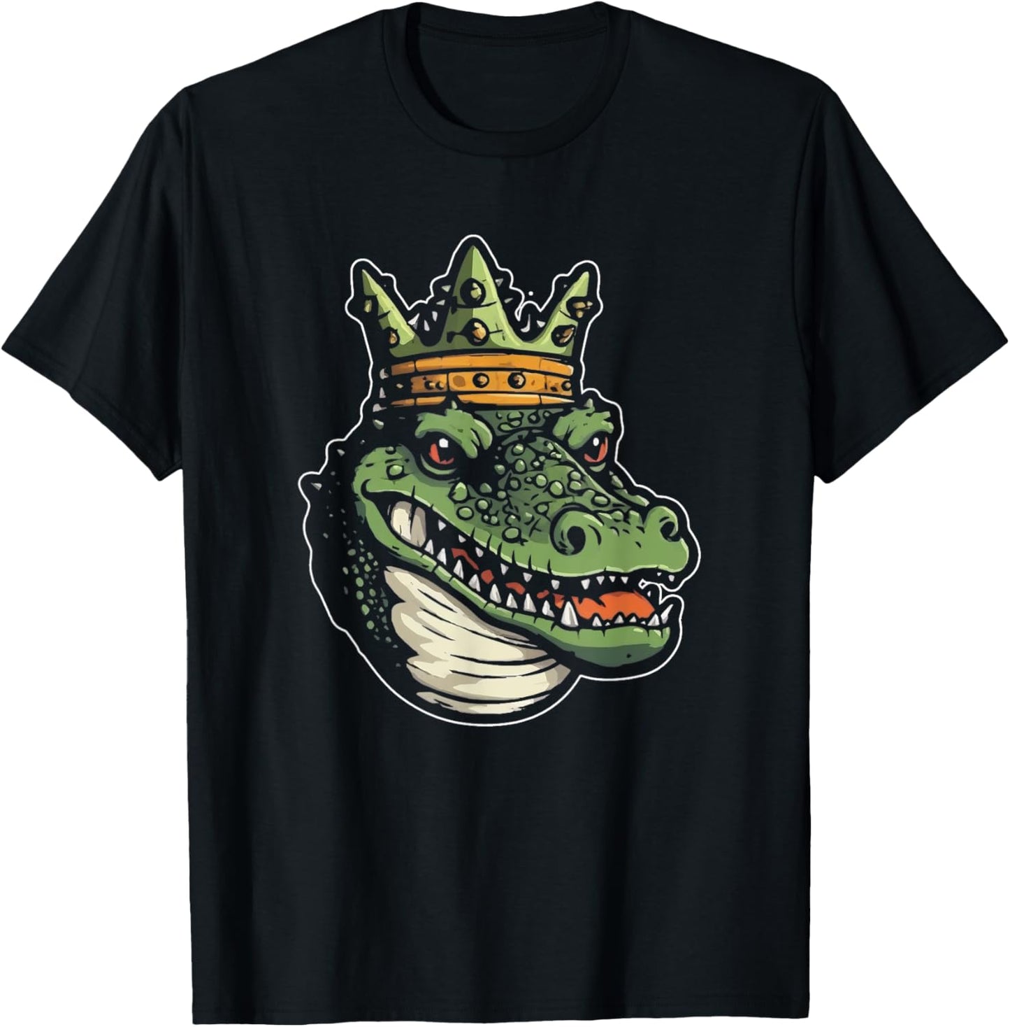 Alligator Crown Cute Crocodile Wildlife Animal King T-Shirt - T-Shirt | Black