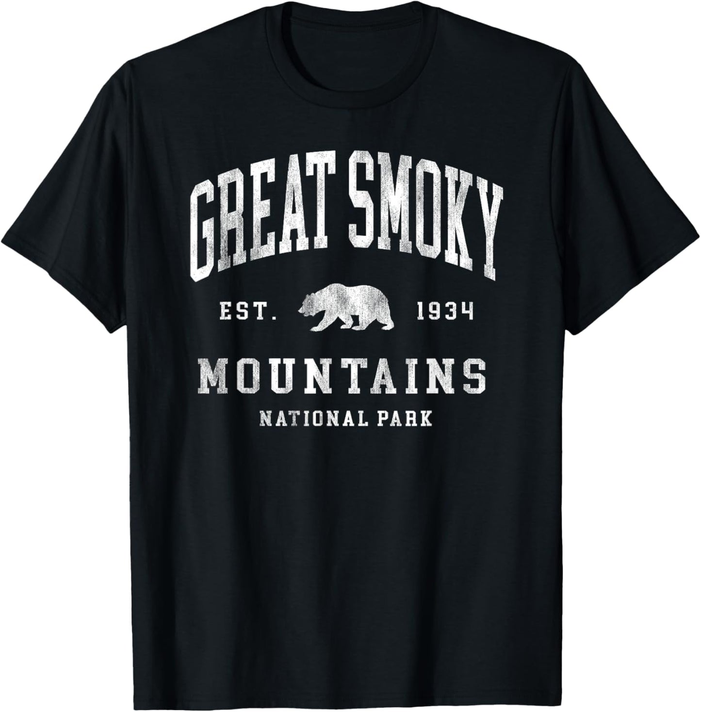 Retro Great Smoky Mountains National Park Hiking T-Shirt - T-Shirt | Black