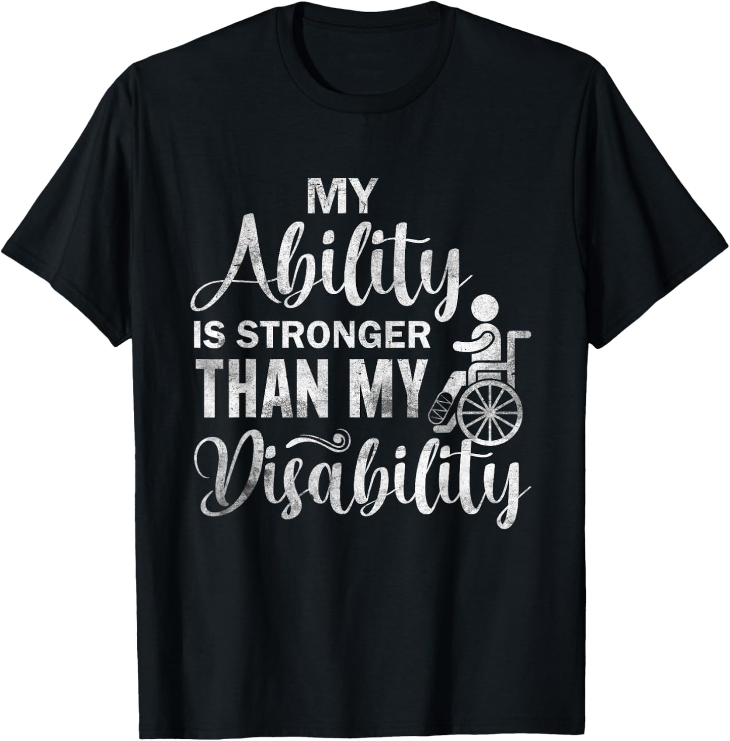 Funny Handicap Wheelchair Apparel Disability Amputee T-Shirt - T-Shirt | Black