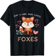 Just A Girl Who Loves Foxes - Kids Girls Cute Fox T-Shirt - T-Shirt | Black