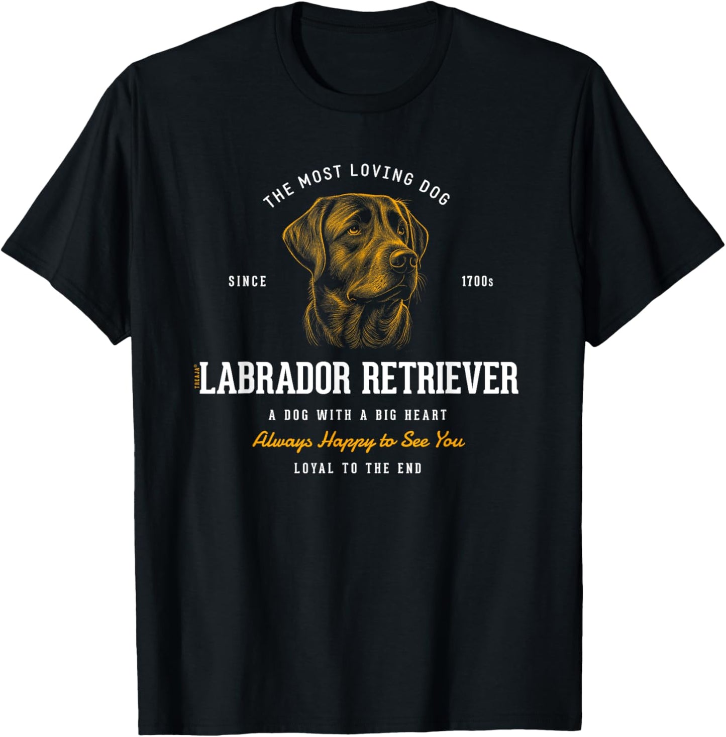Vintage Styled Retro Labrador Retriever T-Shirt - T-Shirt | Black
