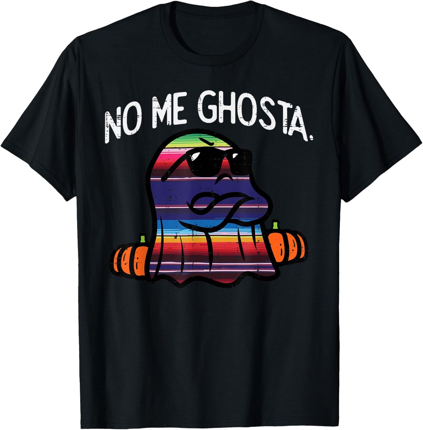 No Me Ghosta Gusta Pun Funny Ghost Mexican Halloween Spanish T-Shirt - T-Shirt | Black