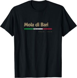 Mola di Bari Italian City Retro Italy Flag T-Shirt - T-Shirt | Black
