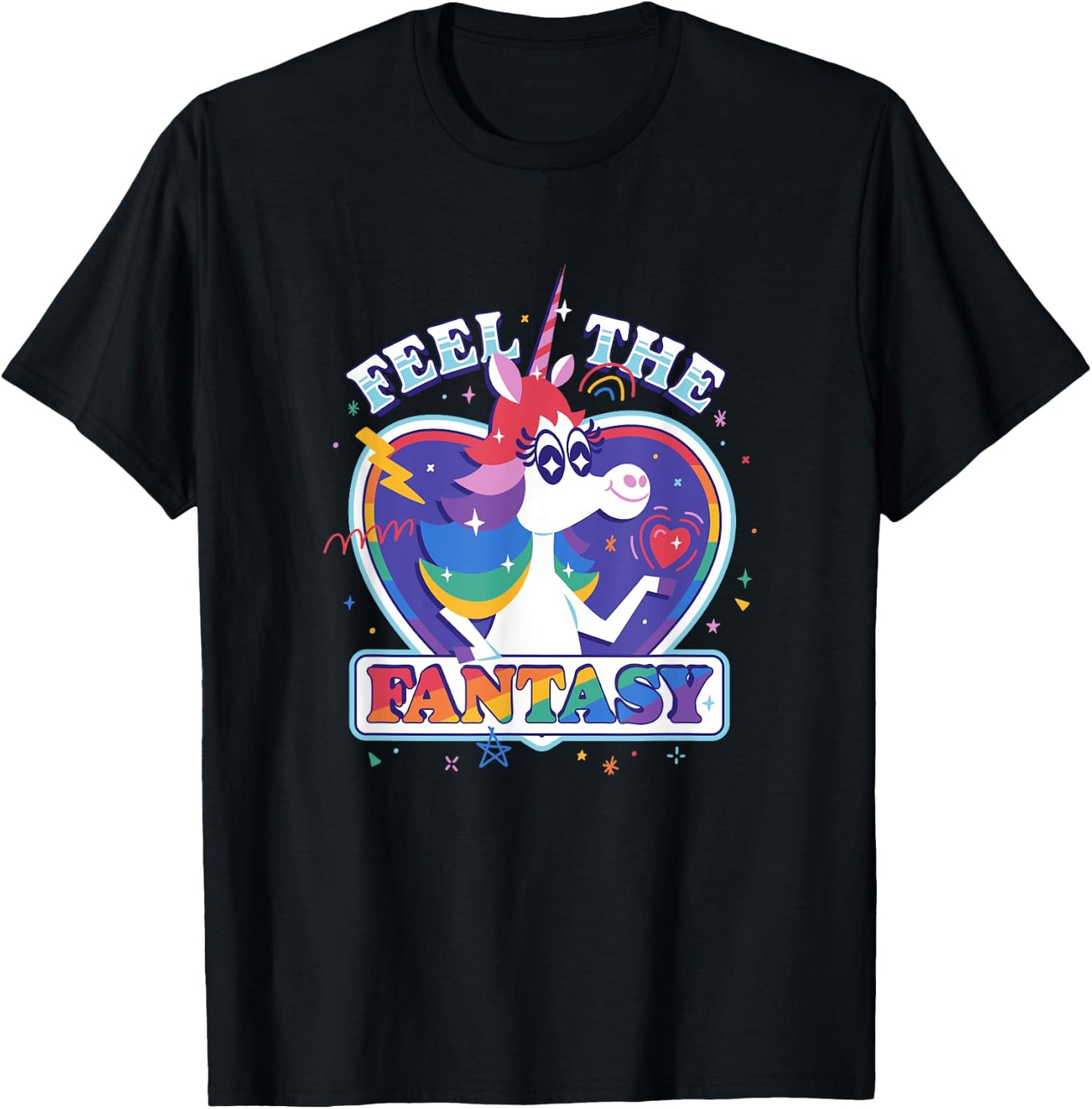 Disney Pixar Inside Out Fantasy Rainbow Unicorn T-Shirt - T-Shirt | Black