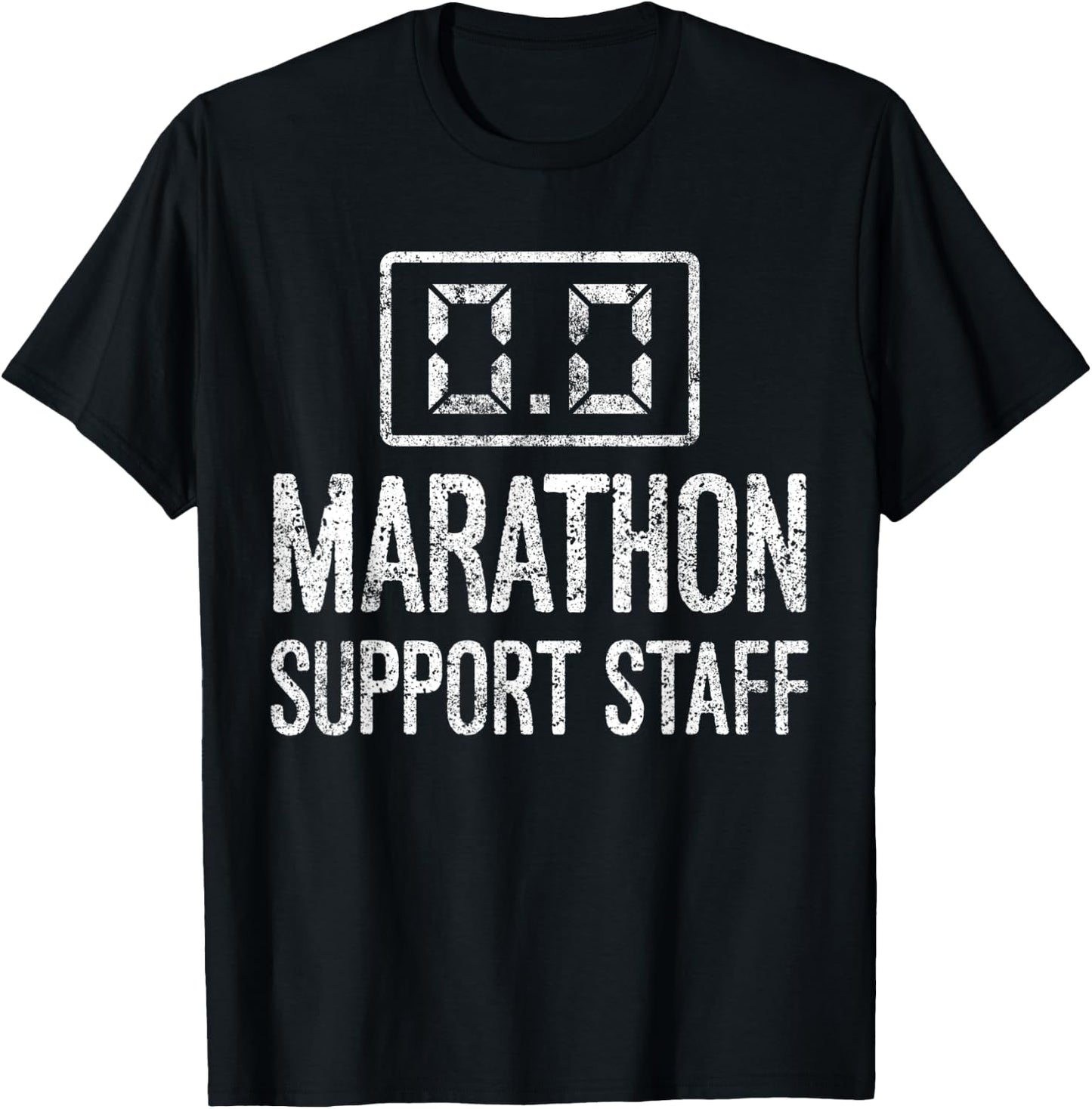 0.0 Marathon Support Crew Running Marathon Runner T-Shirt - T-Shirt | Black