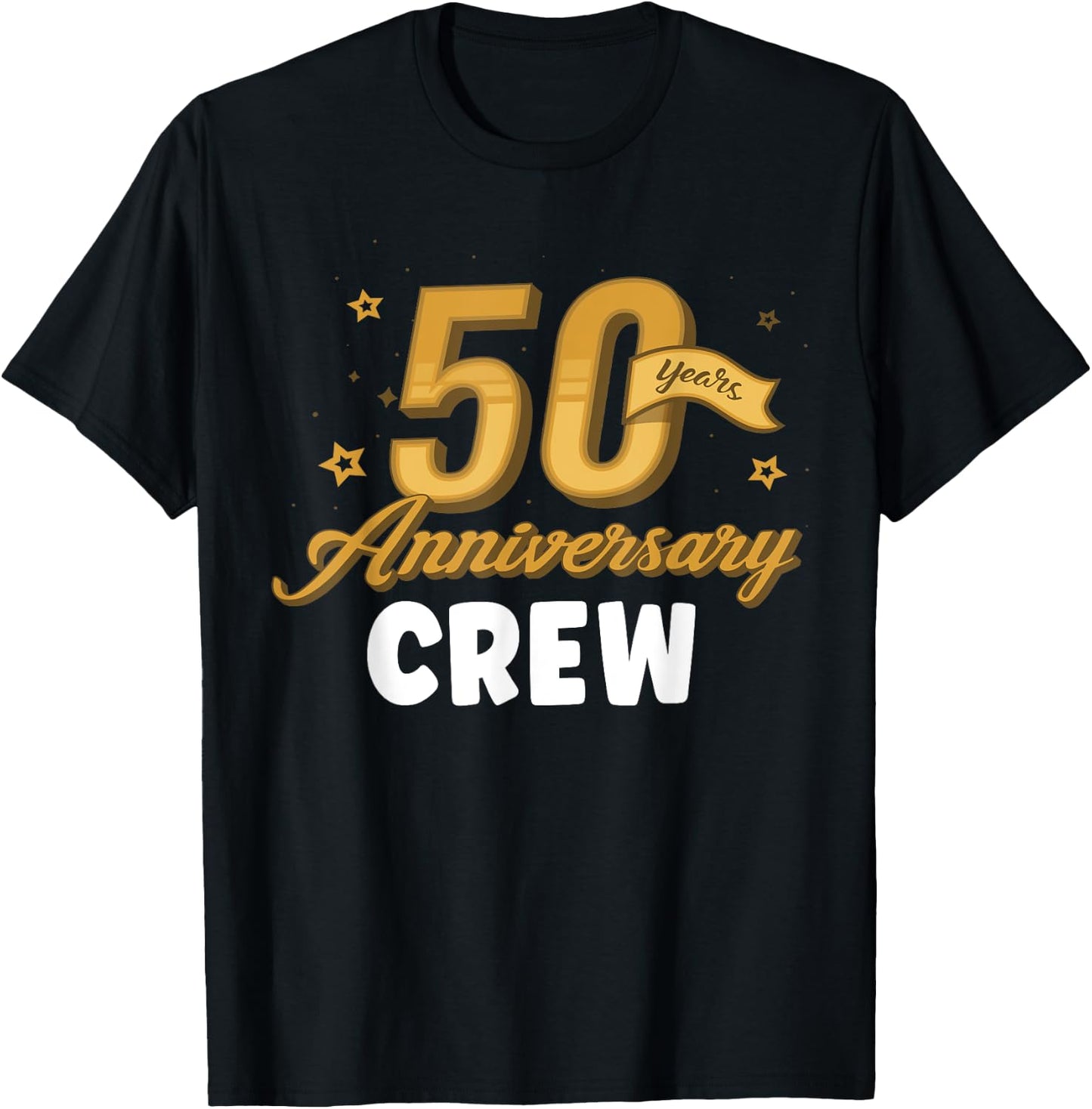 50th Anniversary 50 years of Marriage Golden Wedding Crew T-Shirt - T-Shirt | Black