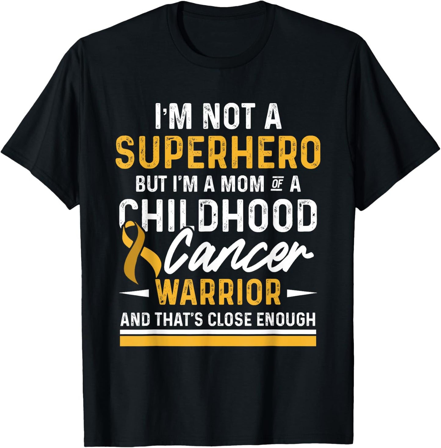 Childhood Cancer Survivor Mom Support Warrior T-Shirt - T-Shirt | Black