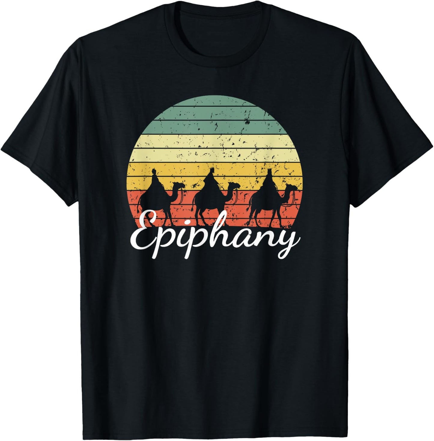 Cute Epiphany Three Wise Men retro 3 Kings day Christian T-Shirt - T-Shirt | Black