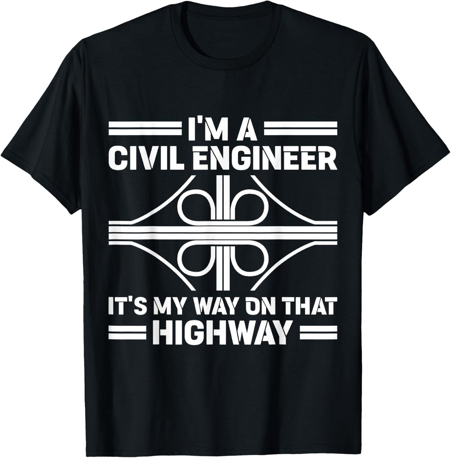 Civil Engineering & Civil Engineer -Adults Black Small Modern Short Sleeve T-Shirt - T-Shirt | Black