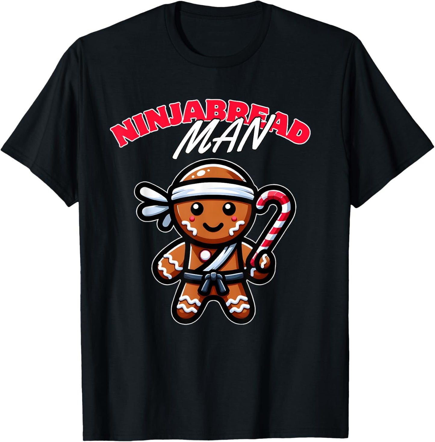 Funny Christmas Ninja Gingerbread Ninjabread T-Shirt - T-Shirt | Black