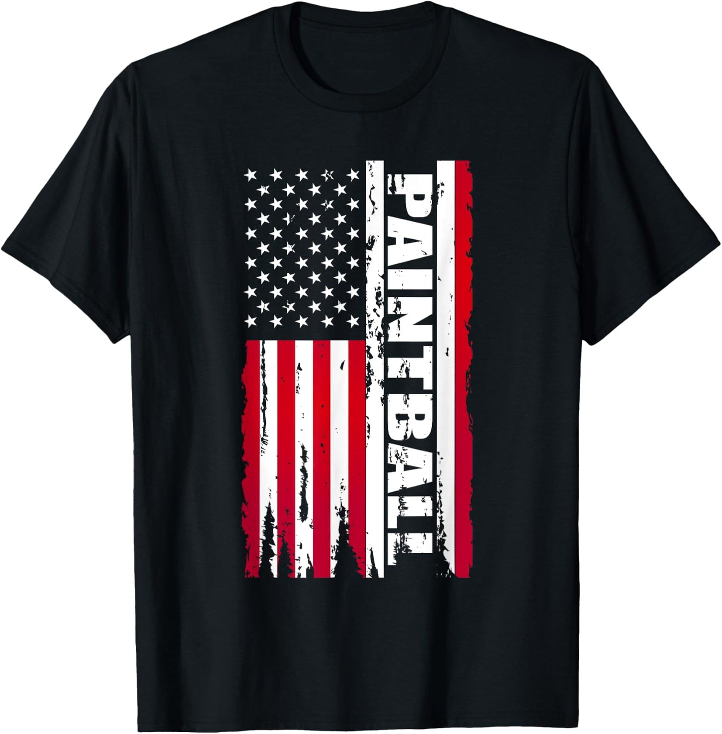 Vintage American USA Flag Cool Paintball Kids Men T-Shirt - T-Shirt | Black