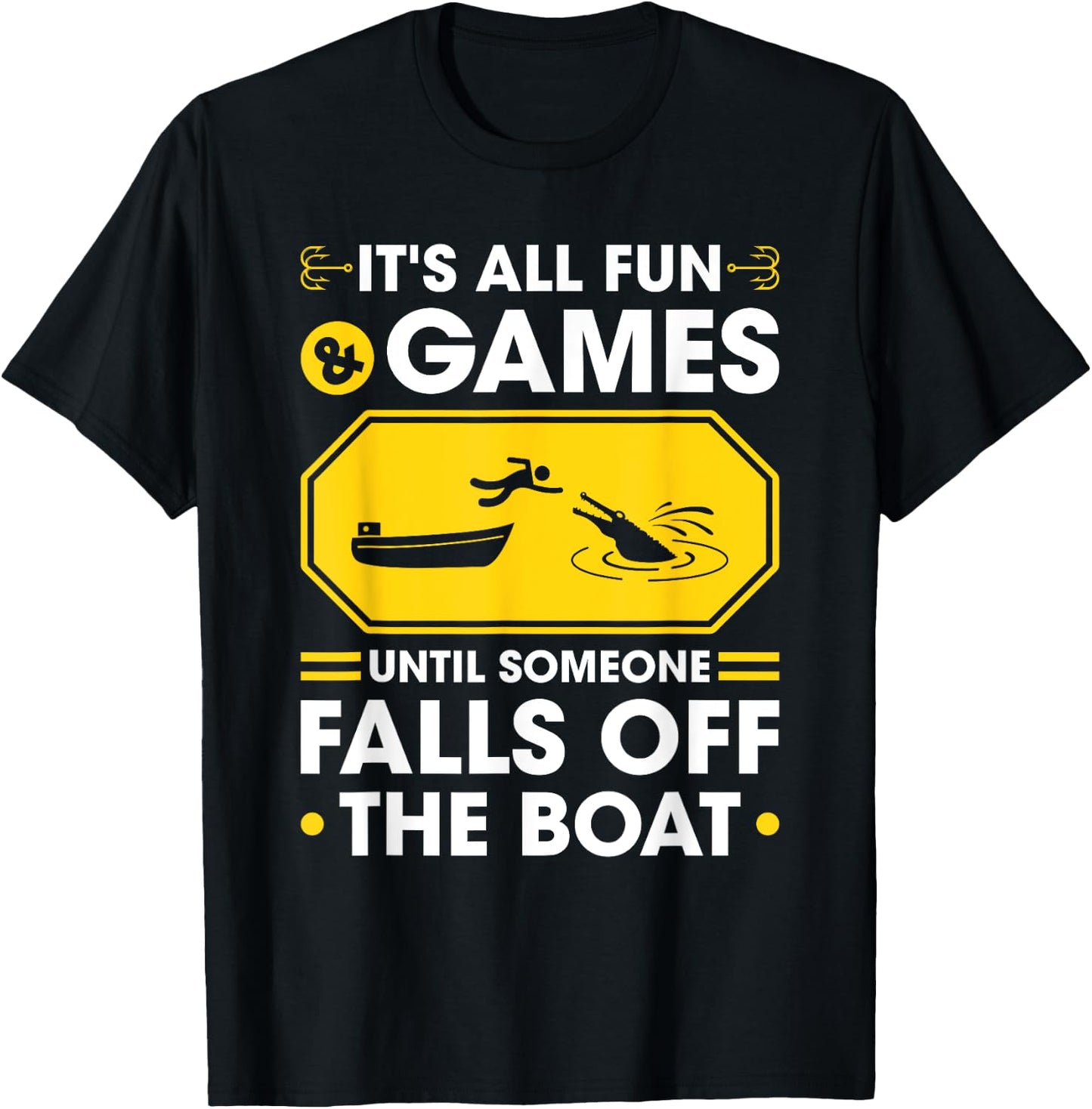 Gator Hunting All Fun and Games, Funny Alligator Hunter T-Shirt - T-Shirt | Black