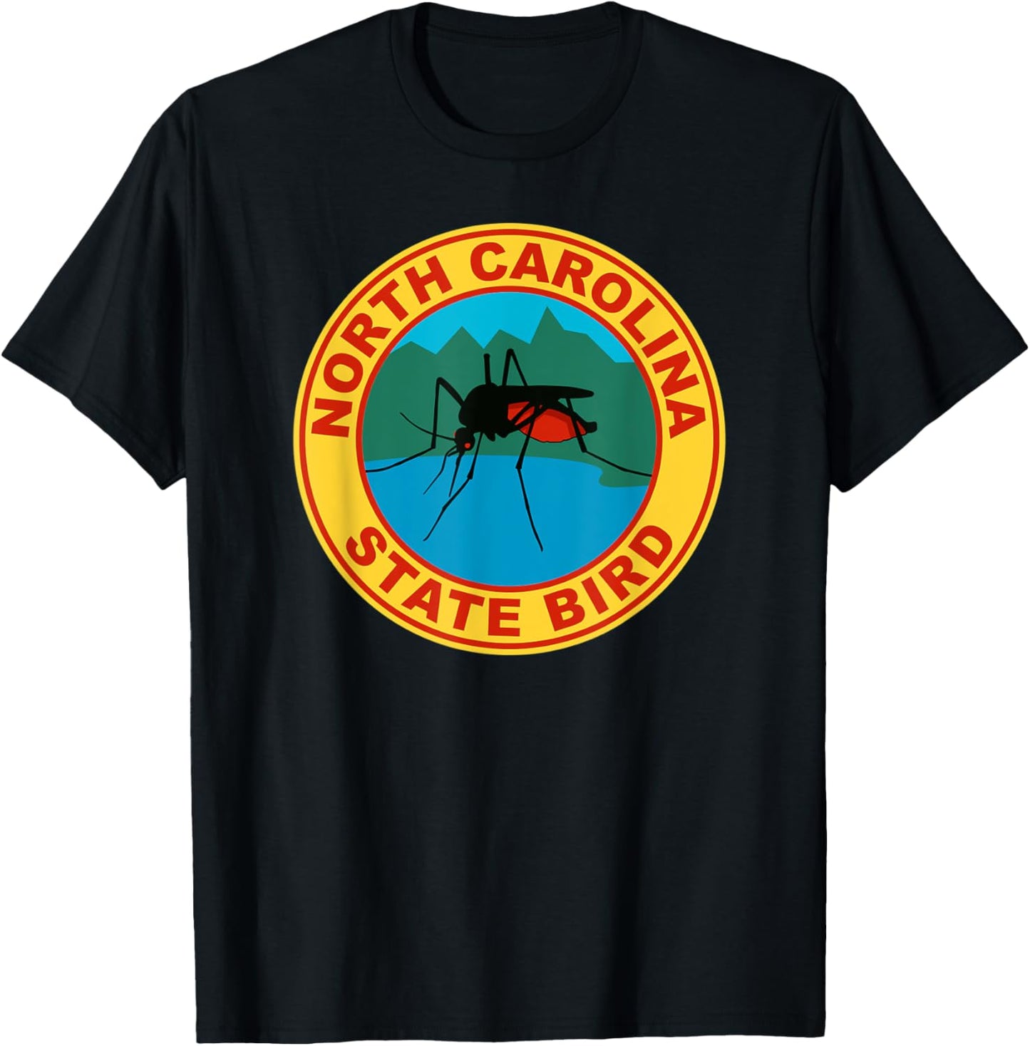 Funny North Carolina Mosquito State Bird T-Shirt - T-Shirt | Black