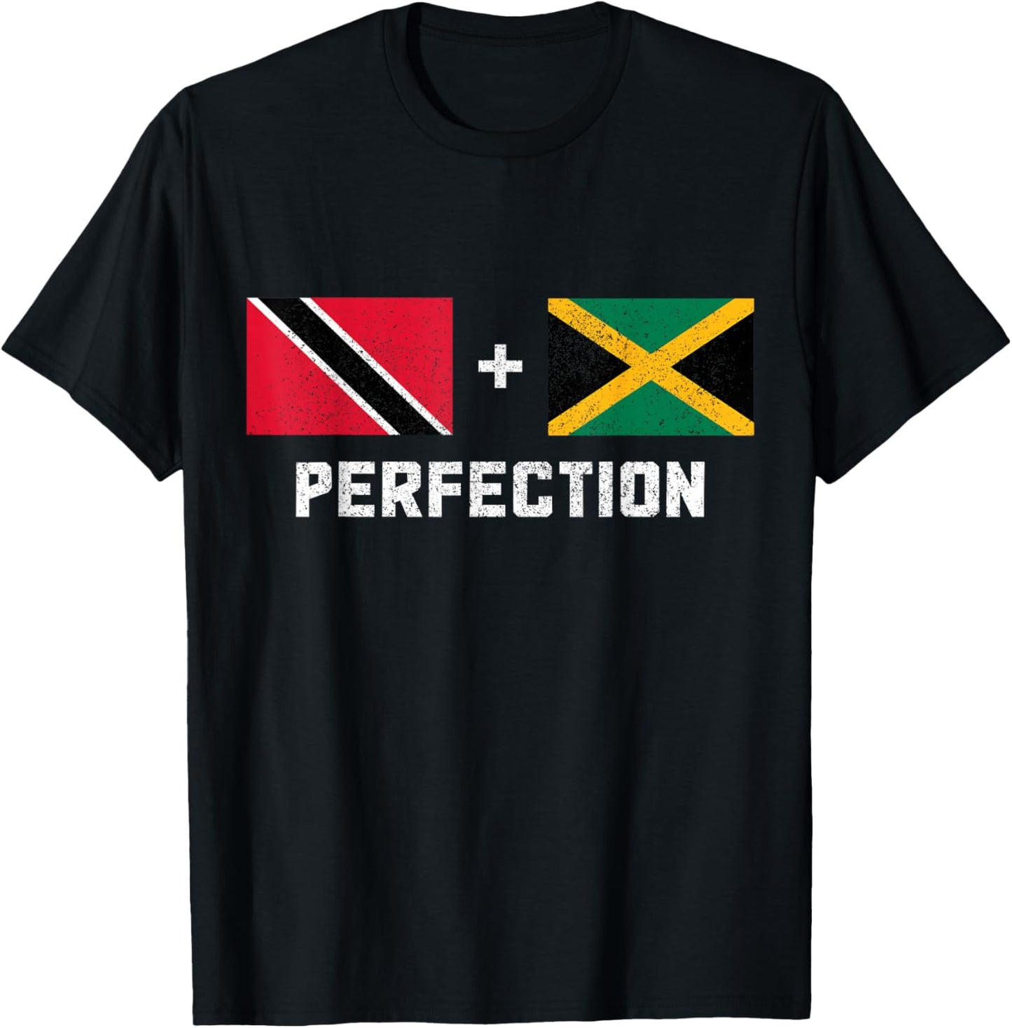 Trinidad & Tobago Jamaica Pride Jamaican Trinidadian Flag T-Shirt - T-Shirt | Black