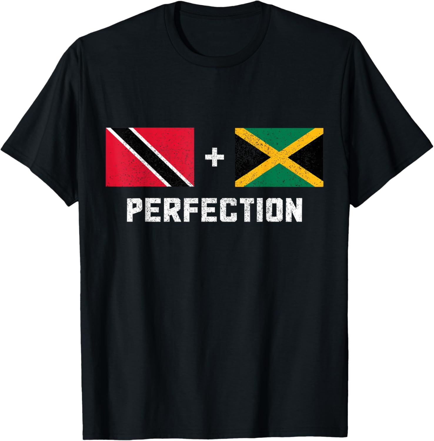 Trinidad & Tobago Jamaica Pride Jamaican Trinidadian Flag T-Shirt - T-Shirt | Black