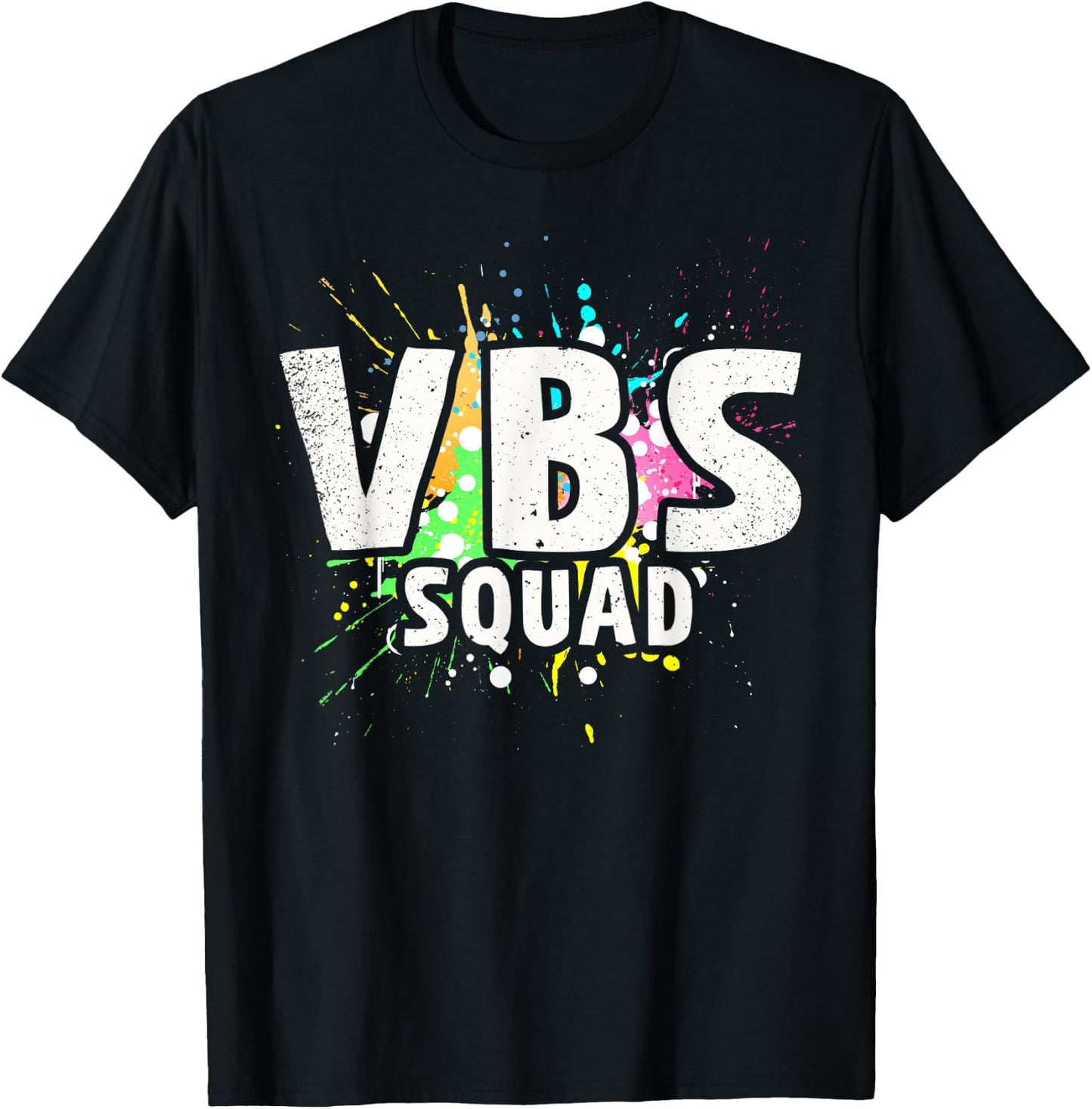 I Love VBS 2023 Squad Vacation Bible School Paint Splatter T-Shirt - T-Shirt | Black