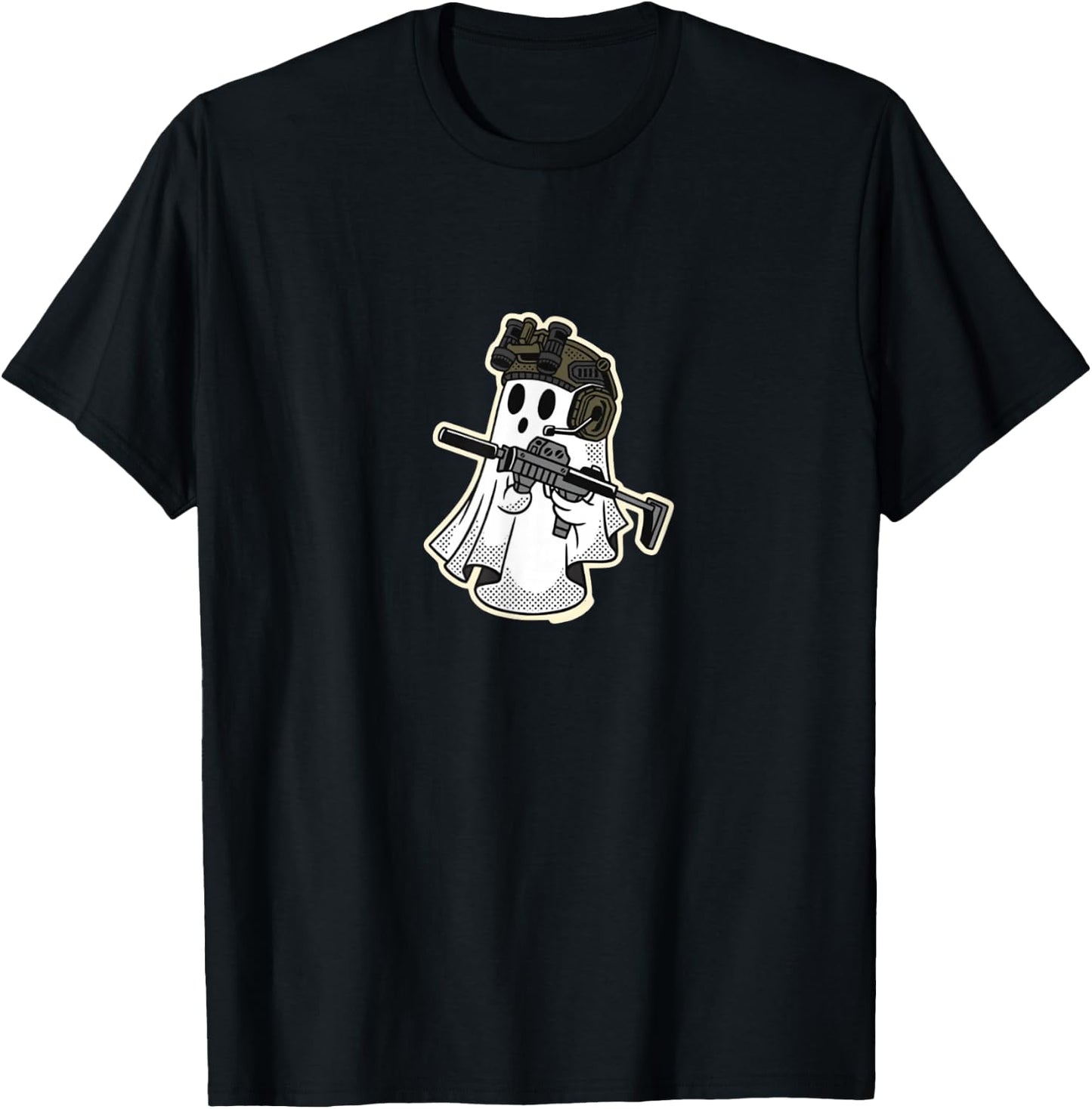 SF Ghost - Spooky Scary Special Forces! Funny military ghost T-Shirt - T-Shirt | Black