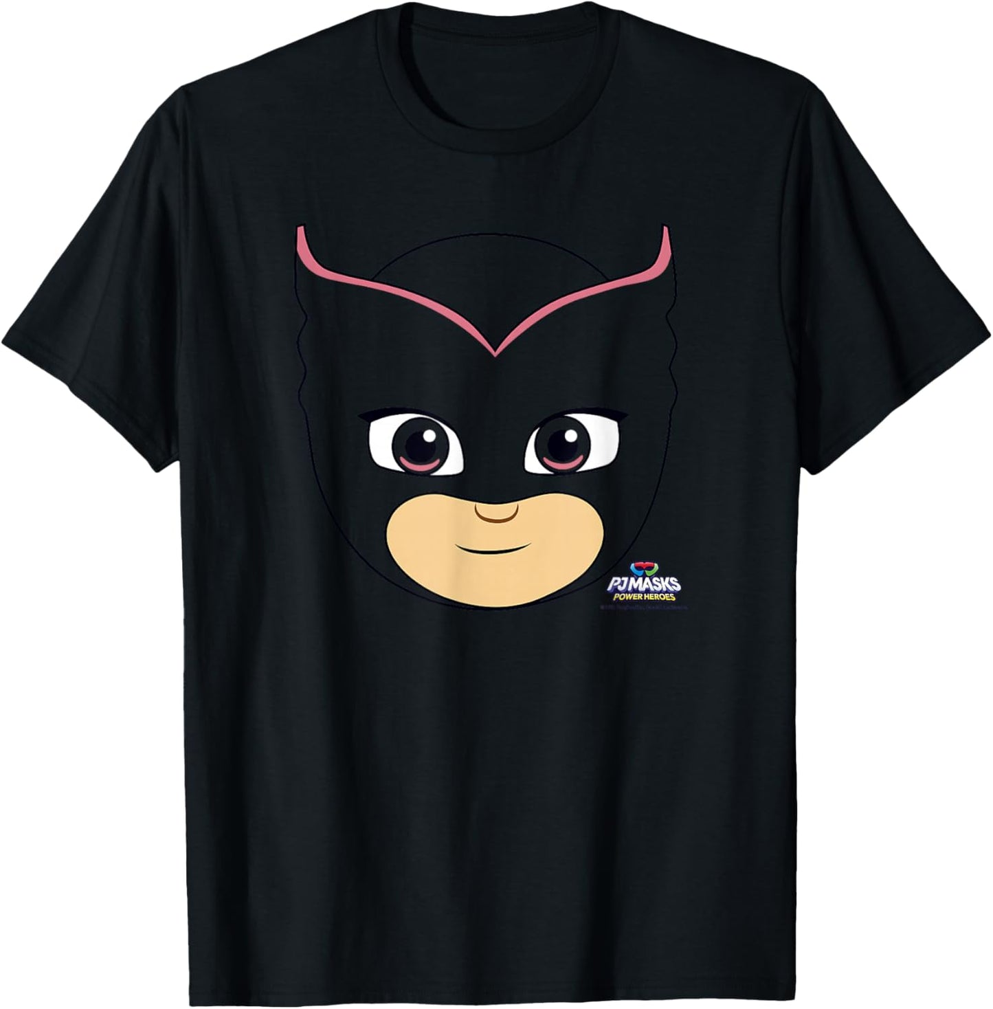 PJ Masks Owlette Power Hero Big Face Logo T-Shirt - T-Shirt | Black
