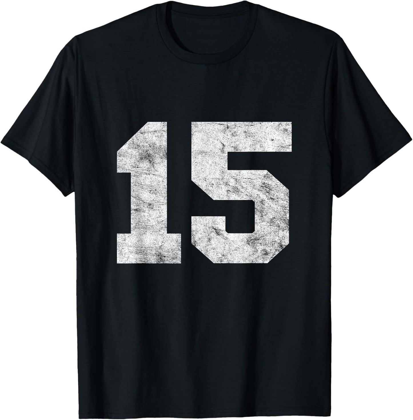 Vintage Lucky Number 15 Birthday Sports Player Team Athlete T-Shirt - T-Shirt | Black