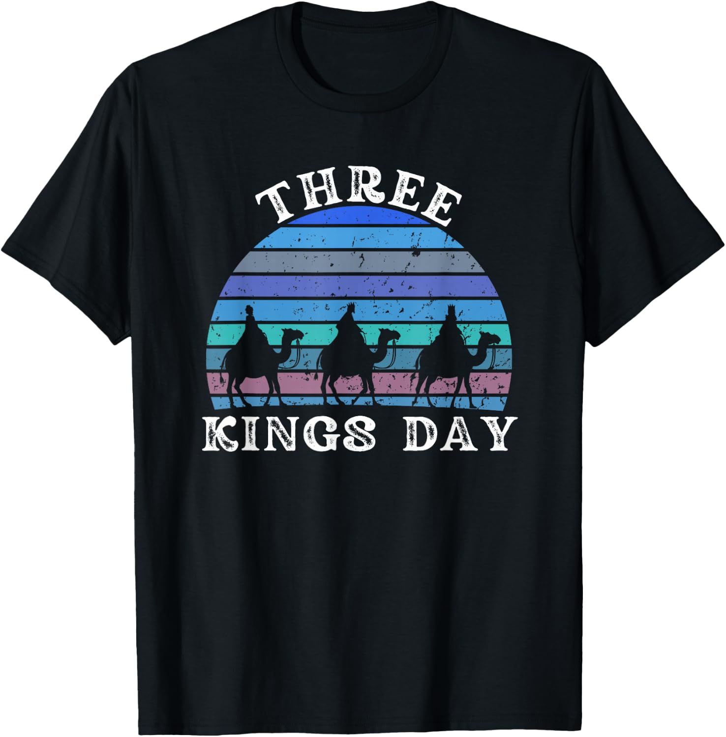 Three Kings day Feliz Dia De Reyes Christian faith Epiphany T-Shirt - T-Shirt | Black