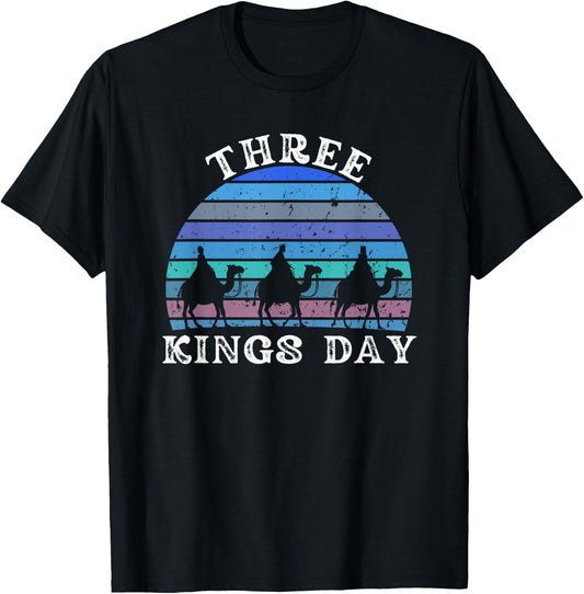 Three Kings day Feliz Dia De Reyes Christian faith Epiphany T-Shirt - T-Shirt | Black