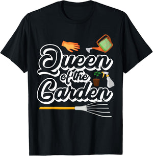 Queen Of The Garden Funny Gardening Nature Gardener Lovers T-Shirt - T-Shirt | Black