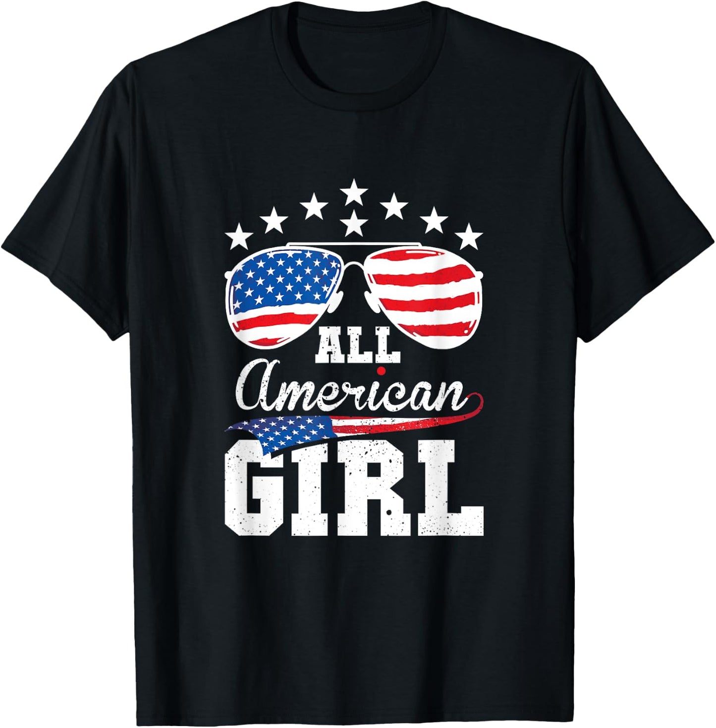 All American Girl 4th of July Matching Family T-Shirt - T-Shirt | Black