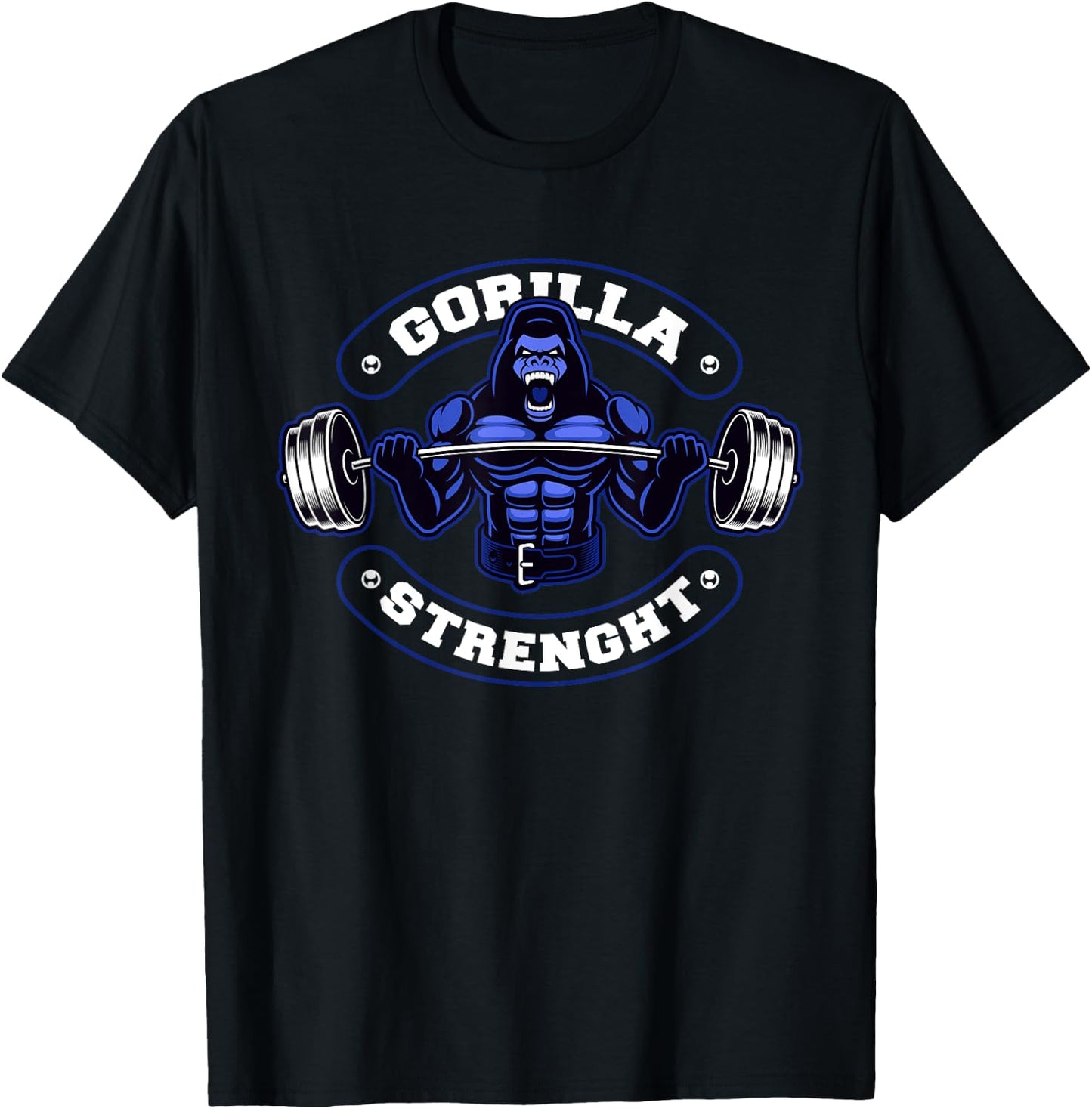 Gorilla Strength Workout Silver Back Monkey T-Shirt - T-Shirt | Black