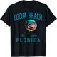 Cocoa Beach Florida Beach Retro Sunset Palm Trees Summer T-Shirt - T-Shirt | Black