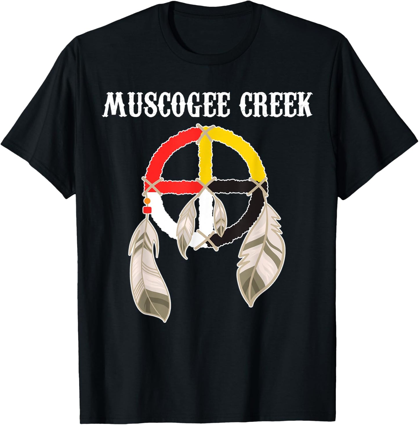 Mvskoke Creek Muskogee Native American Medicine Wheel T-Shirt - T-Shirt | Black