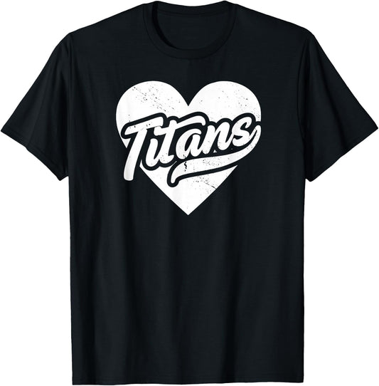 Vintage Titans School Spirit Go Titans Love T-Shirt - T-Shirt | Black