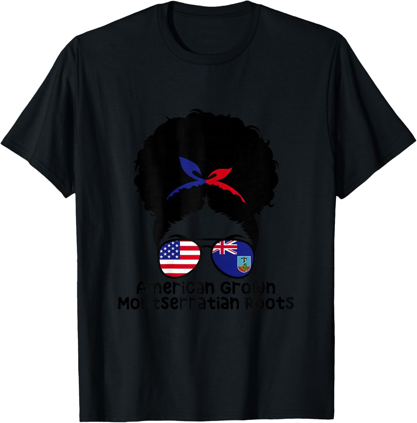 Montserrat America Mix American Grown Montserratian Roots T-Shirt - T-Shirt | Black