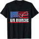 USA American Flag Vintage VA Veteran Nurse 4th of July Women T-Shirt - T-Shirt | Black