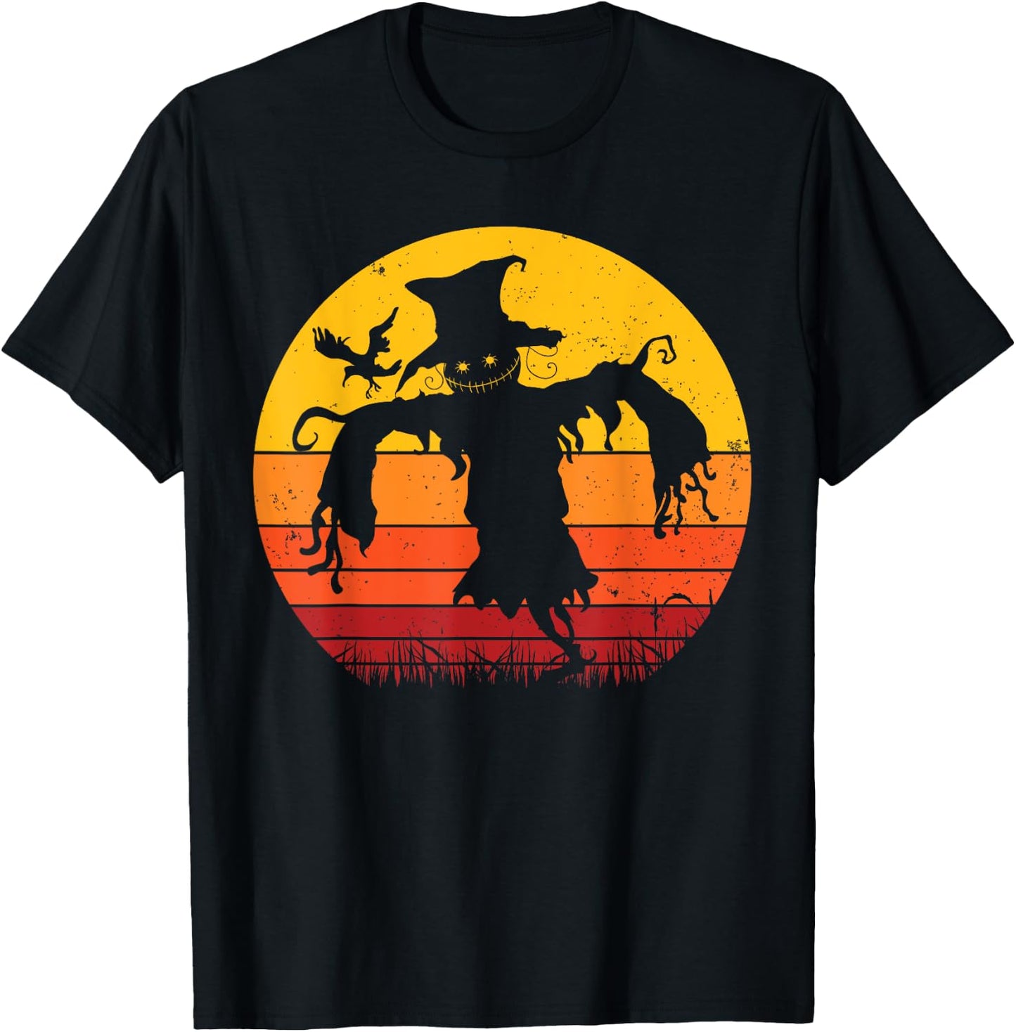 Vintage Scarecrow Shirt Halloween Costume Retro Scarecrow T-Shirt - T-Shirt | Black