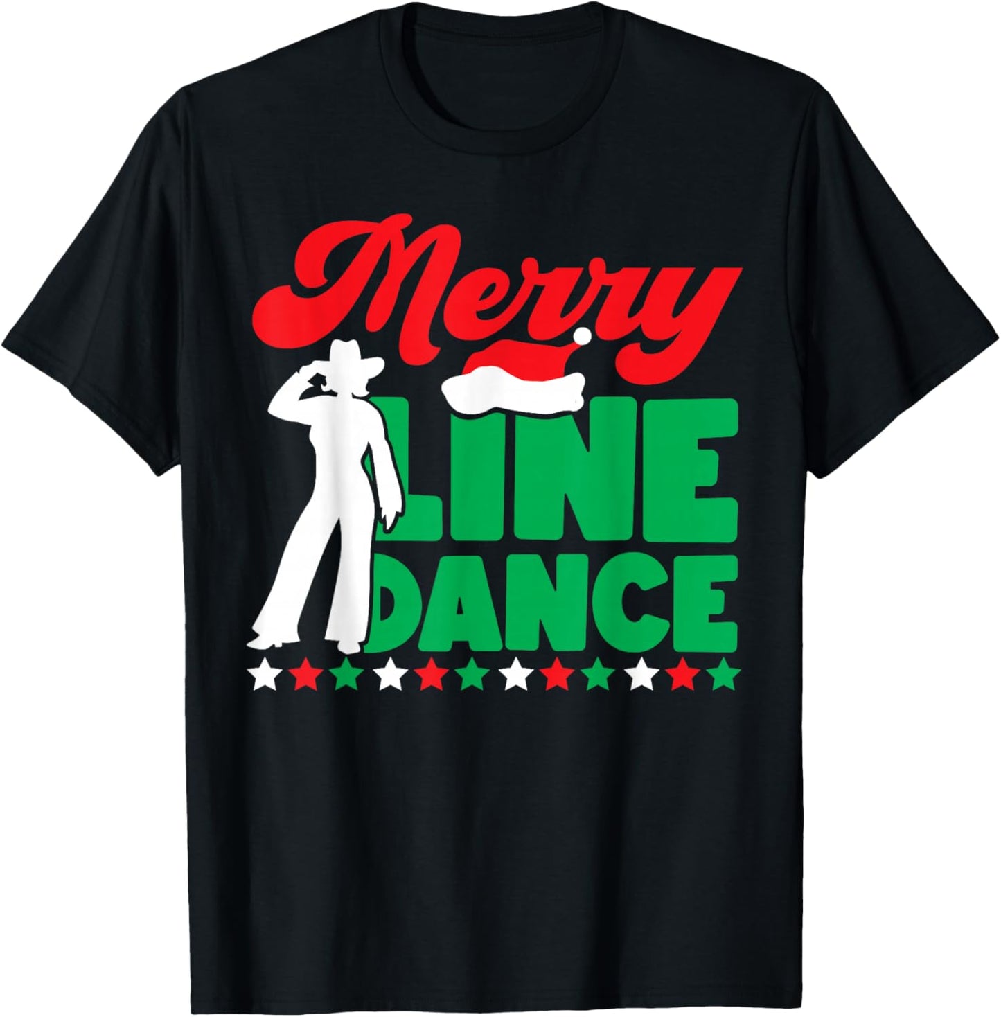 Line Dancing Dance Teacher Christmas Merry Line Dance T-Shirt - T-Shirt | Black