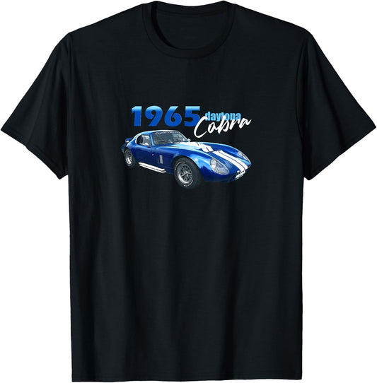 Classic Cars, Sport Cars,1965 Cobra, Racing, 1960's Daytona T-Shirt - T-Shirt | Black