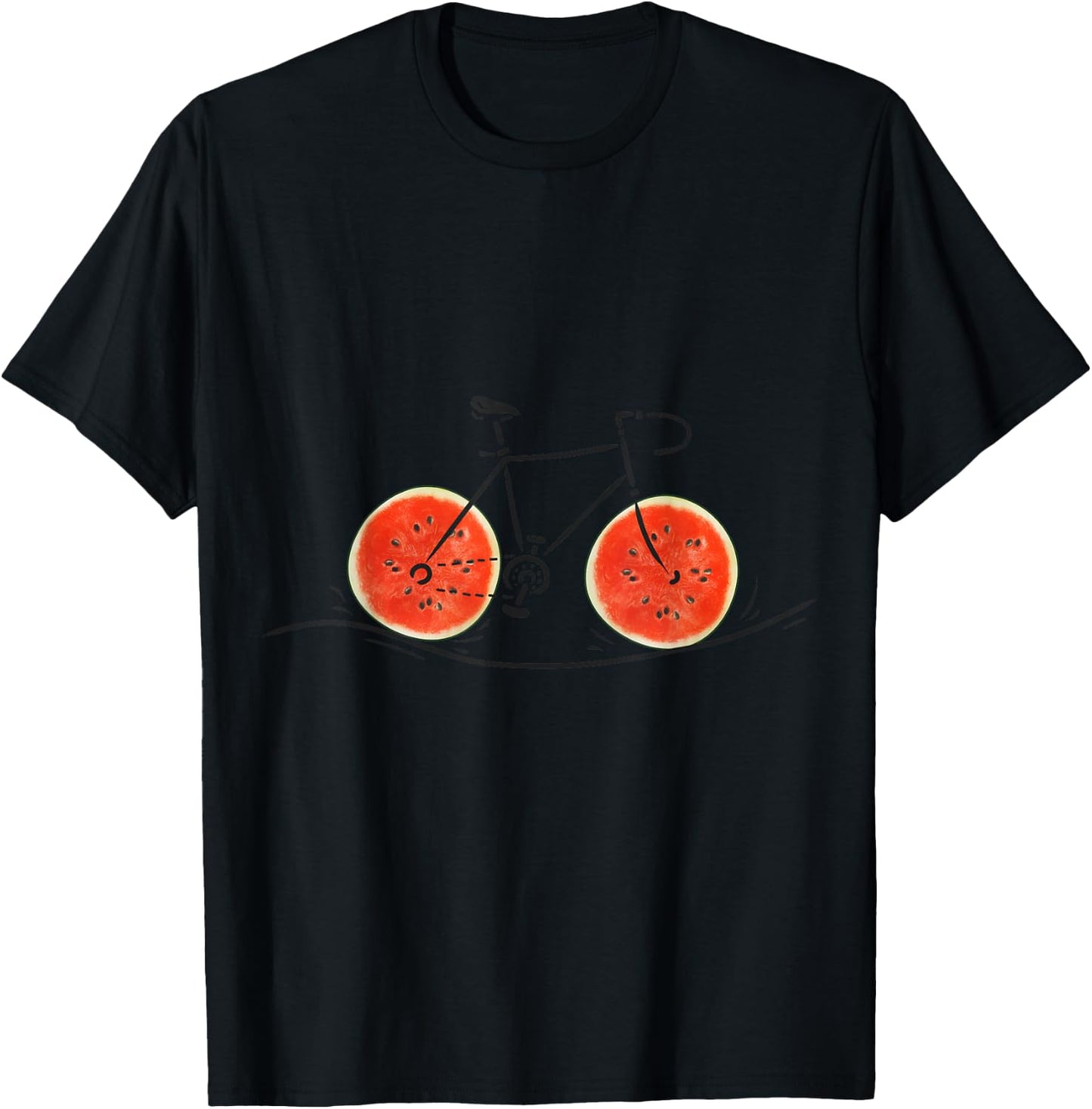 Fruity Bicycle watermelon Lover MTB Biker T-Shirt - T-Shirt | Black