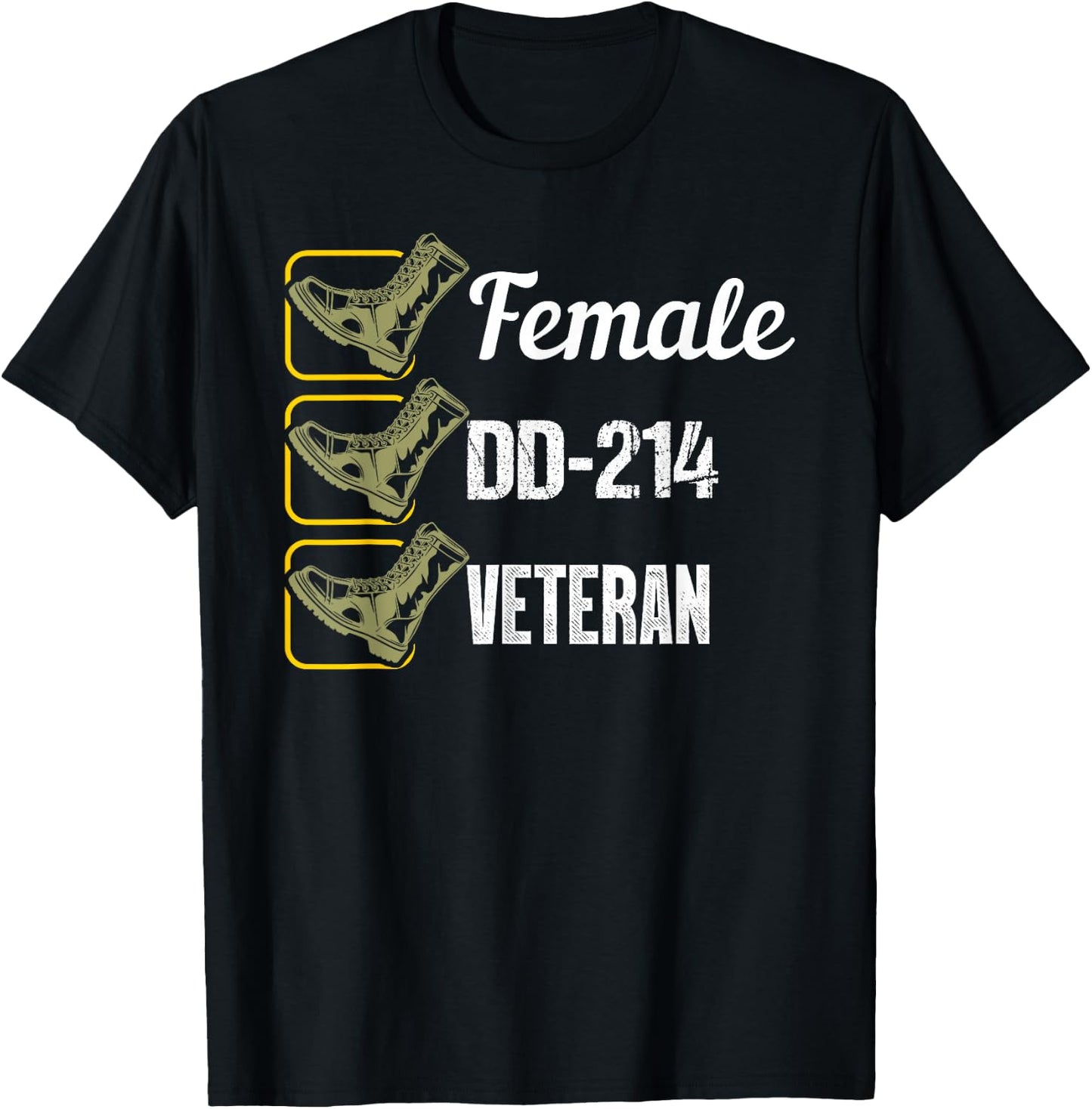 Female Dd-214 Veteran T-Shirt - T-Shirt | Black