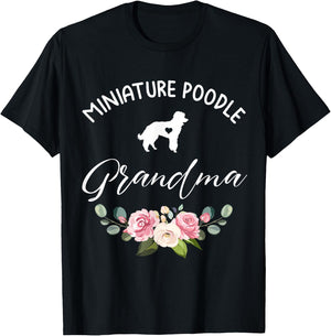 Miniature Poodle Dog Grandma Silhouette Mother's Day T-Shirt - T-Shirt | Black