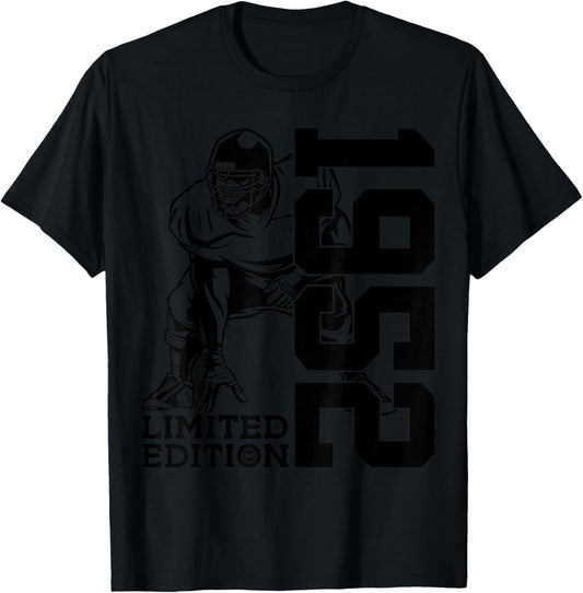 74th BIRTHDAY FOOTBALL LIMITED EDITION 1952 FOOTBALL T-Shirt - T-Shirt | Black