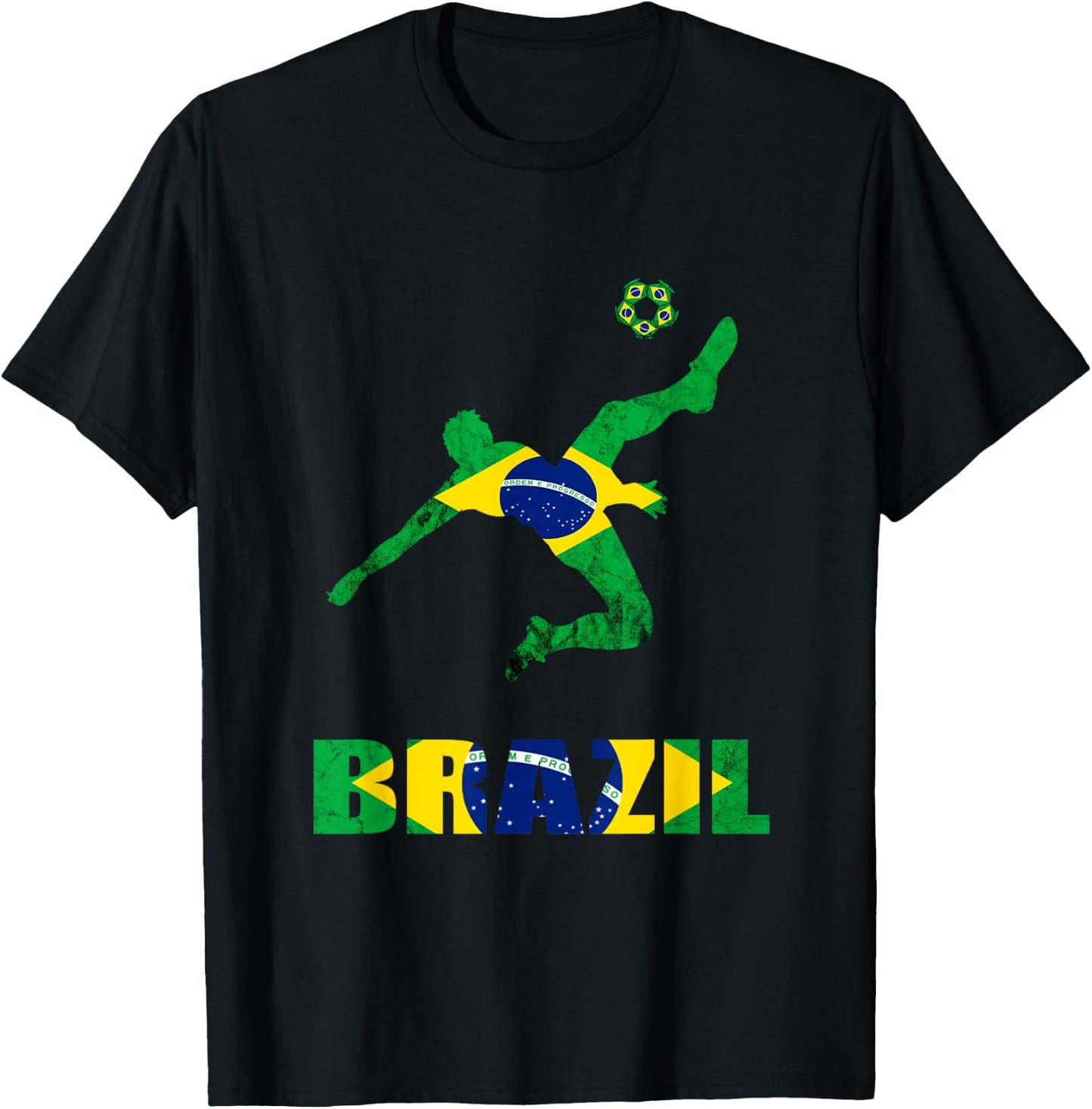 Brazil Soccer Brazilian Football Player Brasileiro Player T-Shirt - T-Shirt | Black
