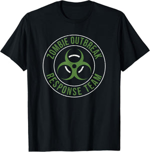Zombie Outbreak Response Team Halloween Apocalypse Gas Mask T-Shirt - T-Shirt | Black