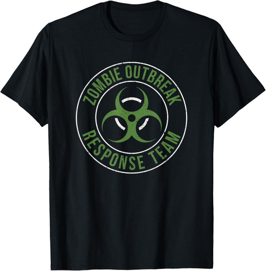Zombie Outbreak Response Team Halloween Apocalypse Gas Mask T-Shirt - T-Shirt | Black